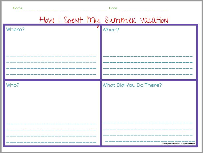 EASYBEE Summer months Family vacation Printable FREEBIE English Spanish photo about Printable Freebie called EASYBEE Summer time Family vacation Printable FREEBIE English Spanish